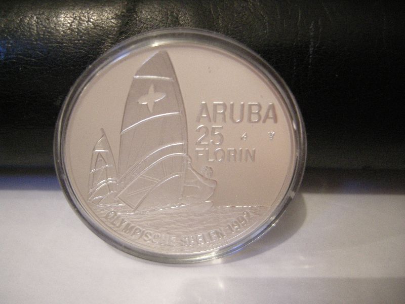 (afbeelding voor) 25 Florin 1992 Aruba proof in capsule